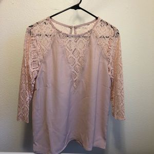 Pink, three quarter sleeve top. Never worn!